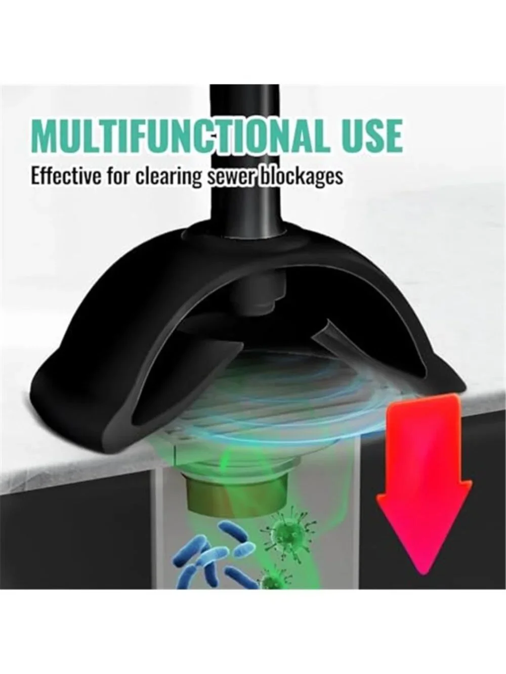 Toilet Brush Plunger Set Bathroom Cleaning Kit Holder Crevice Brush Black 3 Pcs